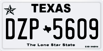 TX license plate DZP5609
