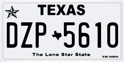 TX license plate DZP5610