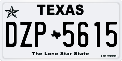 TX license plate DZP5615