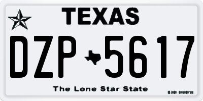 TX license plate DZP5617