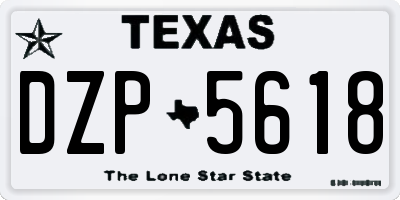 TX license plate DZP5618