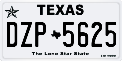 TX license plate DZP5625