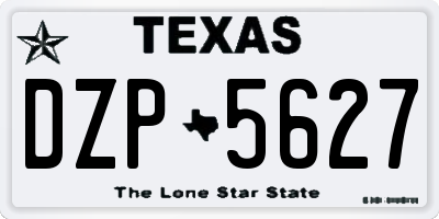 TX license plate DZP5627