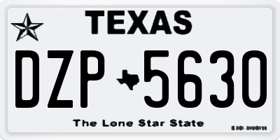 TX license plate DZP5630