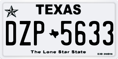 TX license plate DZP5633