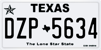 TX license plate DZP5634