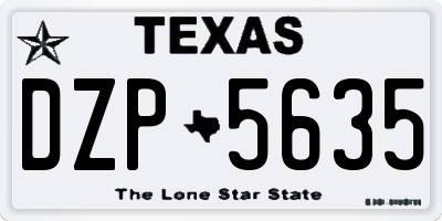 TX license plate DZP5635