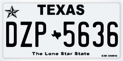 TX license plate DZP5636