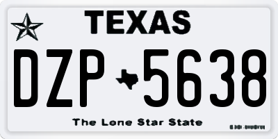 TX license plate DZP5638