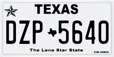 TX license plate DZP5640