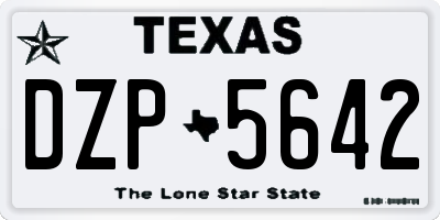 TX license plate DZP5642
