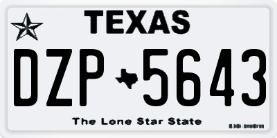 TX license plate DZP5643
