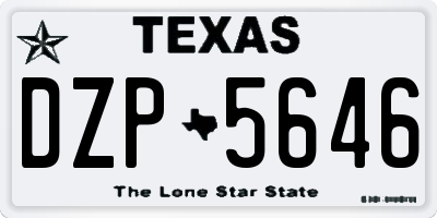 TX license plate DZP5646