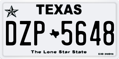 TX license plate DZP5648