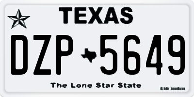 TX license plate DZP5649