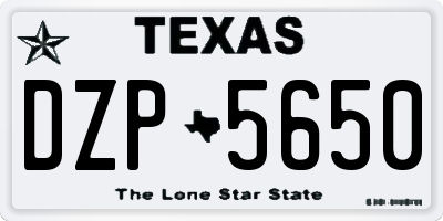 TX license plate DZP5650