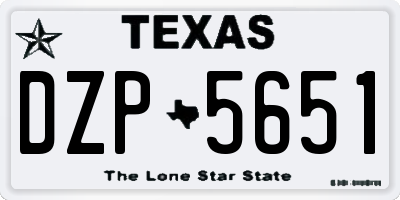 TX license plate DZP5651