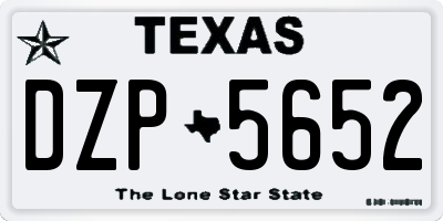 TX license plate DZP5652