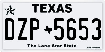 TX license plate DZP5653