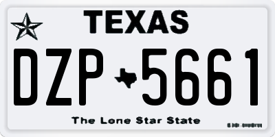 TX license plate DZP5661