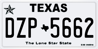 TX license plate DZP5662