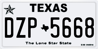TX license plate DZP5668