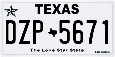 TX license plate DZP5671