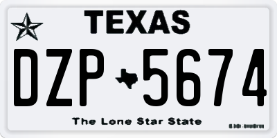 TX license plate DZP5674
