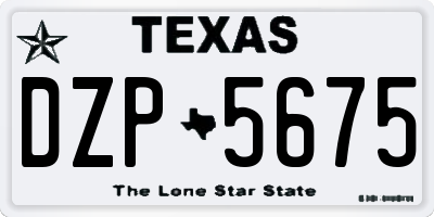 TX license plate DZP5675