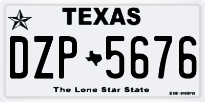 TX license plate DZP5676