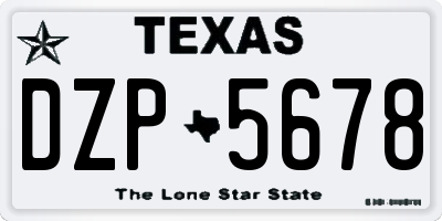 TX license plate DZP5678