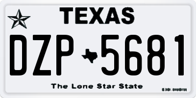 TX license plate DZP5681