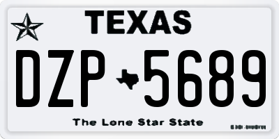 TX license plate DZP5689