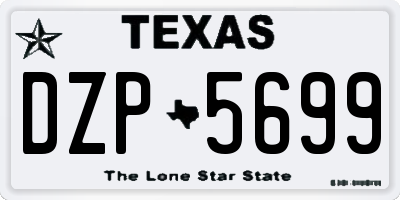 TX license plate DZP5699