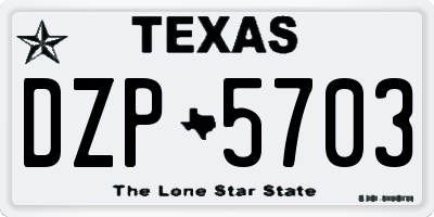 TX license plate DZP5703