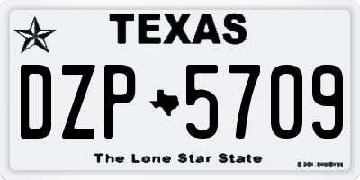 TX license plate DZP5709