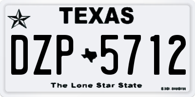 TX license plate DZP5712