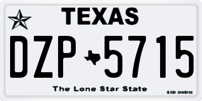 TX license plate DZP5715