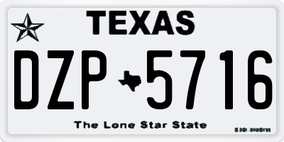 TX license plate DZP5716
