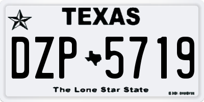 TX license plate DZP5719