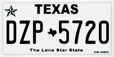 TX license plate DZP5720