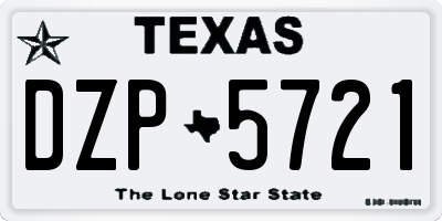 TX license plate DZP5721