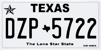 TX license plate DZP5722