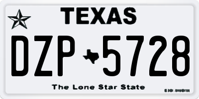 TX license plate DZP5728