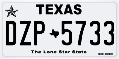 TX license plate DZP5733