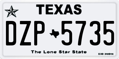 TX license plate DZP5735