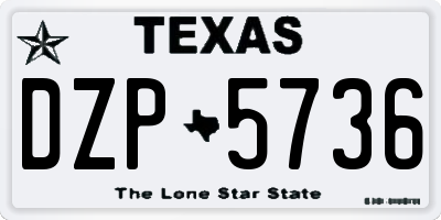 TX license plate DZP5736