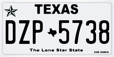 TX license plate DZP5738