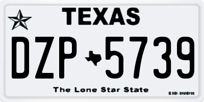 TX license plate DZP5739
