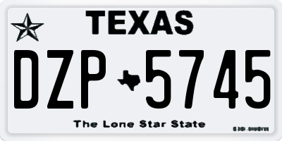 TX license plate DZP5745
